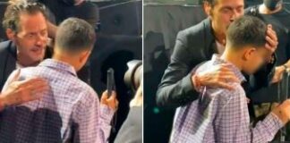 Marc Anthony le canta a niño invidente en concierto