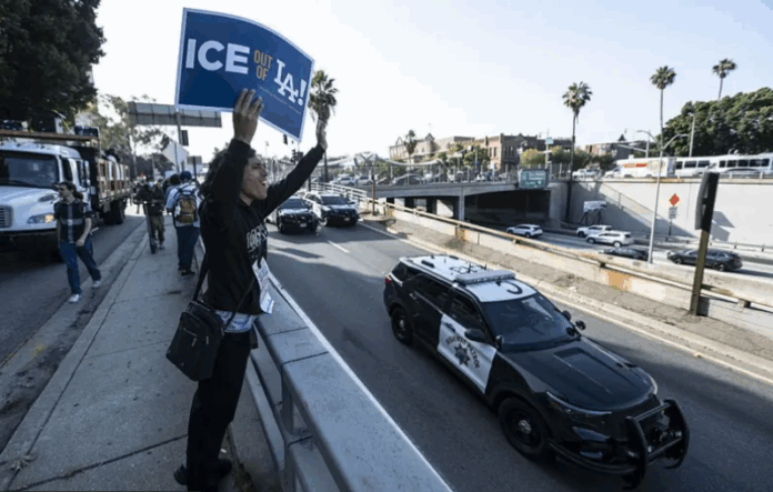 miles paralizan centro de los Ángeles