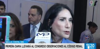 primera dama llevará al congreso nacional observaciones al código penal