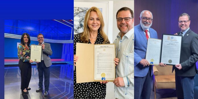 senador luis sepúlveda entregó reconocimientos a los periodistas nuria piera, alicia ortega y persio maldonado